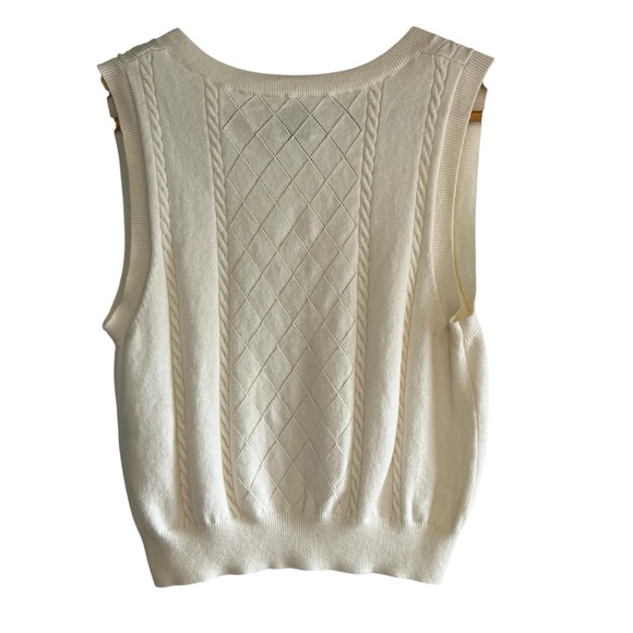 Sunday Best wool & cotton cable knit sweater vest size S excellent condition - Picture 5 of 9